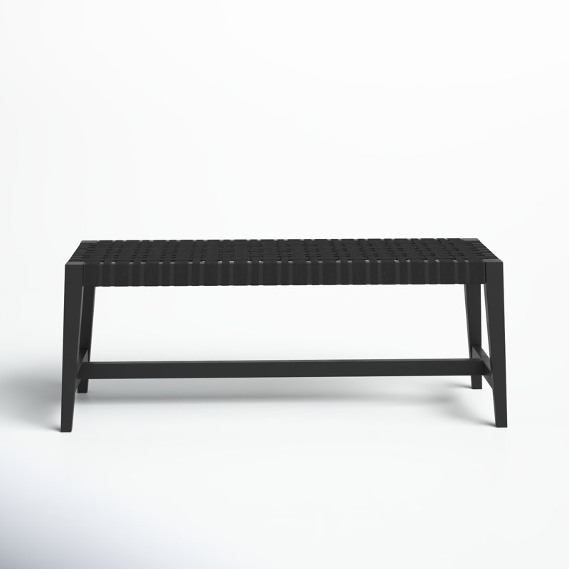 Causeway Designer Ebony Black Woven Mahogany Bench