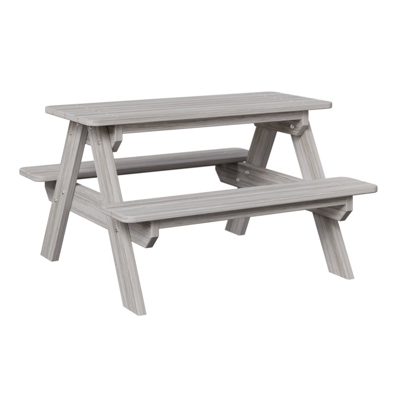 Berlin Gardens Kids Rectangular Picnic Table, Seashell