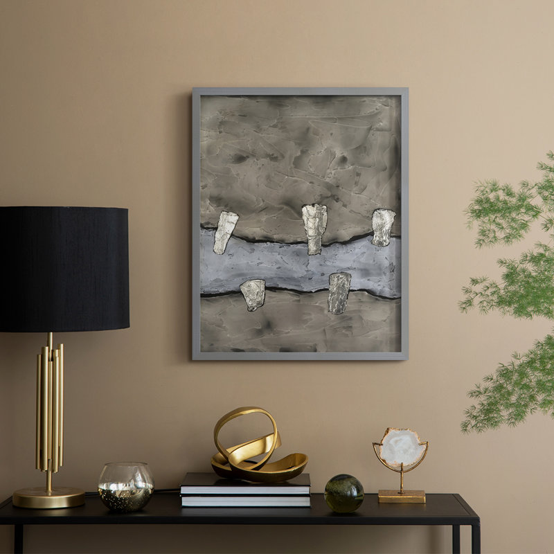 Stonemasonry I Framed Print - Solid Wood, Grey, 11" H x 9" W