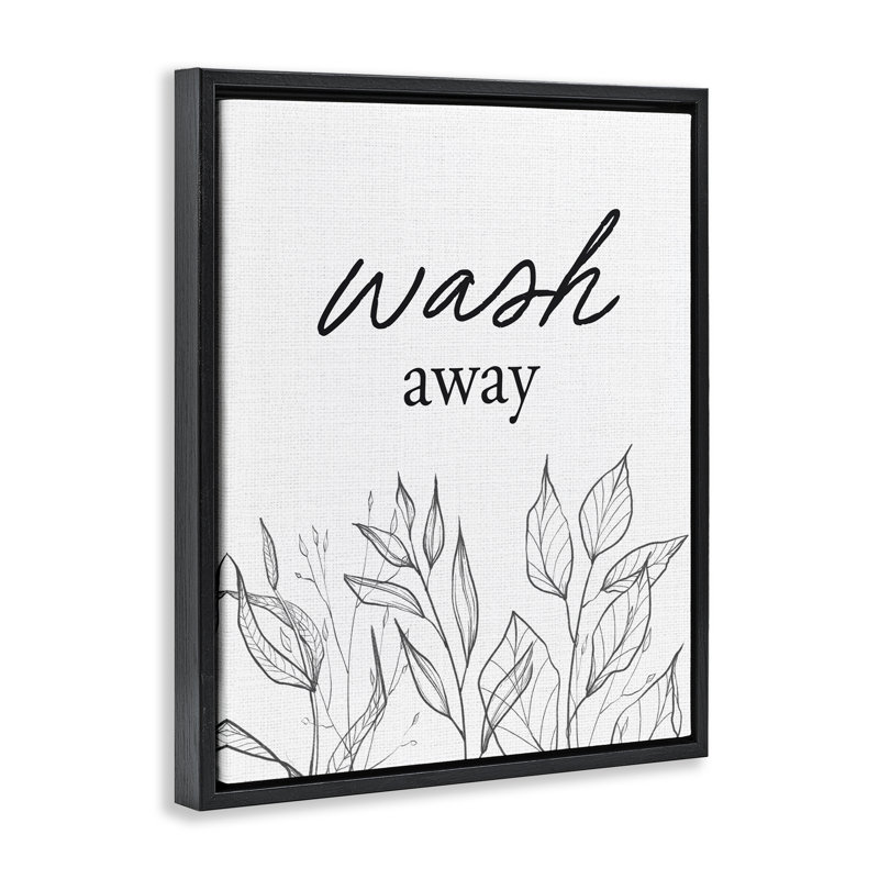 Cadre flottant minimaliste à motif de feuilles, design par lettré et doublé, Cadre flottant noir de jais, H 21 po x l 17 po