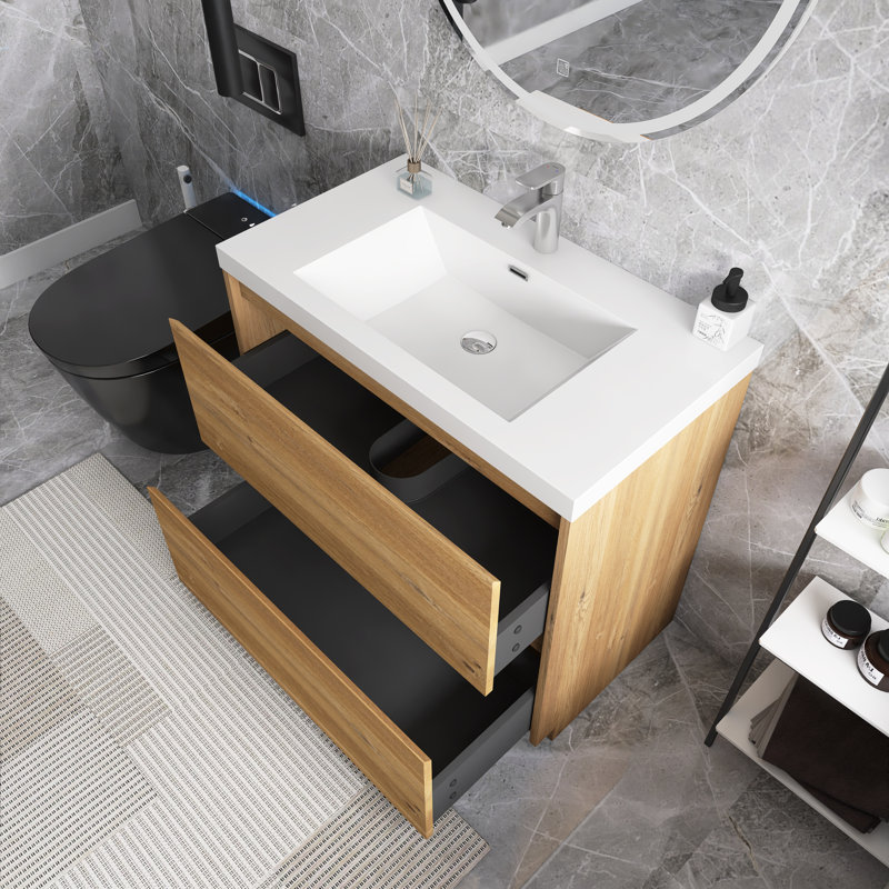 36 po Meuble-lavabo autoportant à simple cuve avec comptoir
