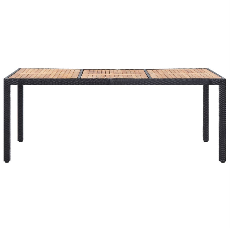 Ensemble repas rectangulaire avec coussins, Noir, Noir, 8