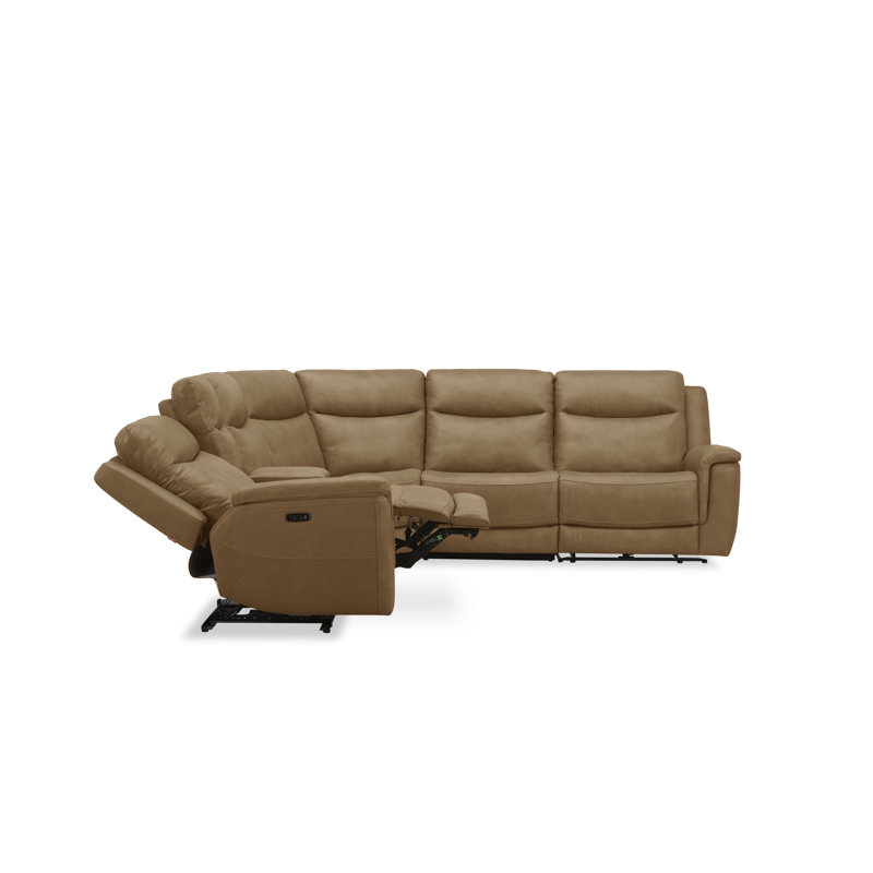 Canapé modulaire Alexander en cuir noyer cendré