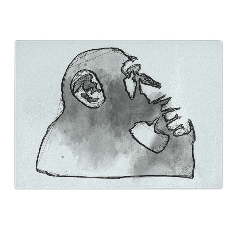 Tempered Glass Thinker Monkey by Banksy Chopping Board, 28.5 cm W x 20 cm L