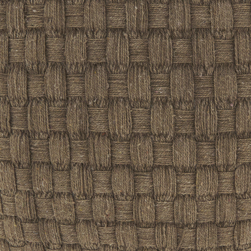 Housse de coussin texturée tissée gaufrée, Polyester, Brun