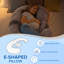  Oreiller de grossesse en forme de E, double peluche, oreiller de maternité pour les dormeurs latéraux - soutien de 60 pouces pour le dos, les jambes, le ventre, les hanches, gris-365066734-365066728