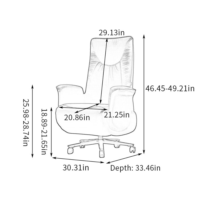 Chaise de bureau ergonomique à hauteur réglable, Gris