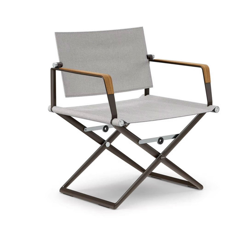 Seax Outdoor Dining Armchair, Sail Dove, Black Pepper