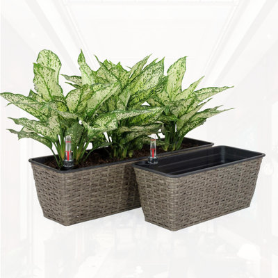 Paquet de 2 pots de fleurs à arrosage automatique