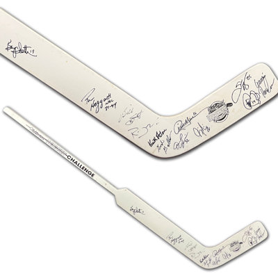 Oldtimers Hockey Challenge Goalie Stick with 13 Autographs