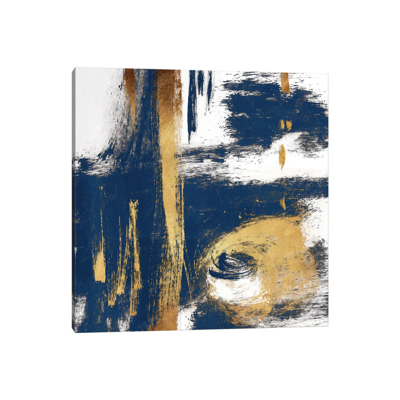 Rotational Pull Blue by On Rei - Wrapped Canvas Print, 45.72 cm H x 45.72 cm W