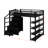 Metal Loft Bed With Storage Shelves, Cabinets And Wardrobe-35940366-35940364