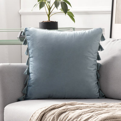 Ensemble carré de 4 housses de coussin en velours