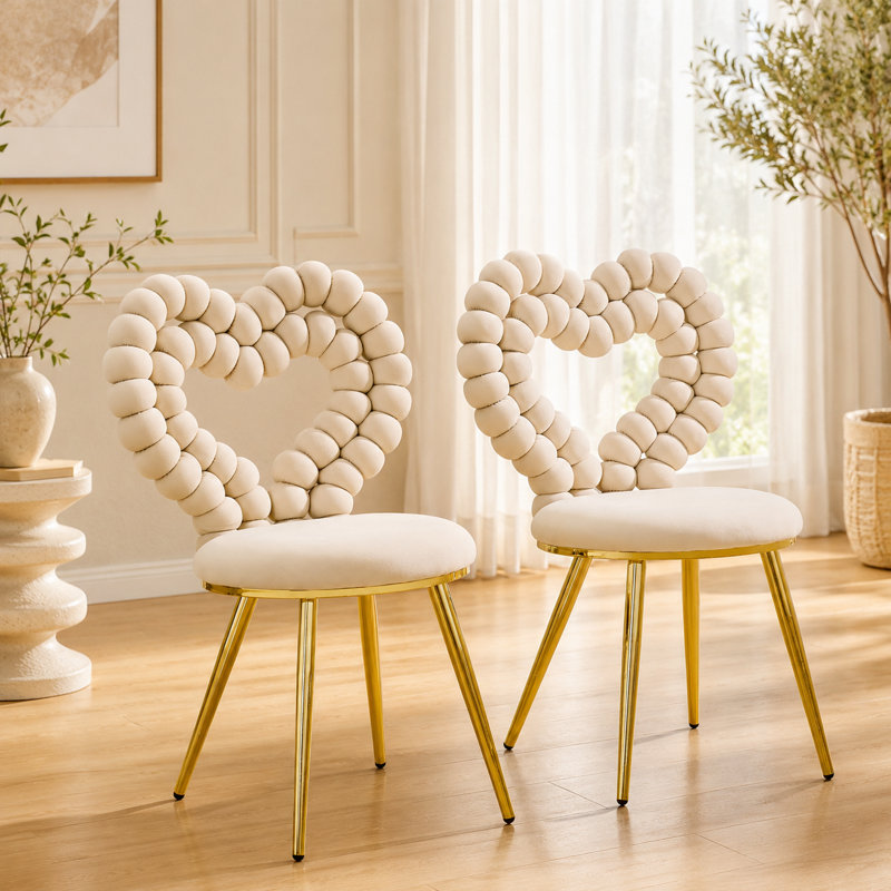 Chaise ensoleillée en forme de cœur, Beige