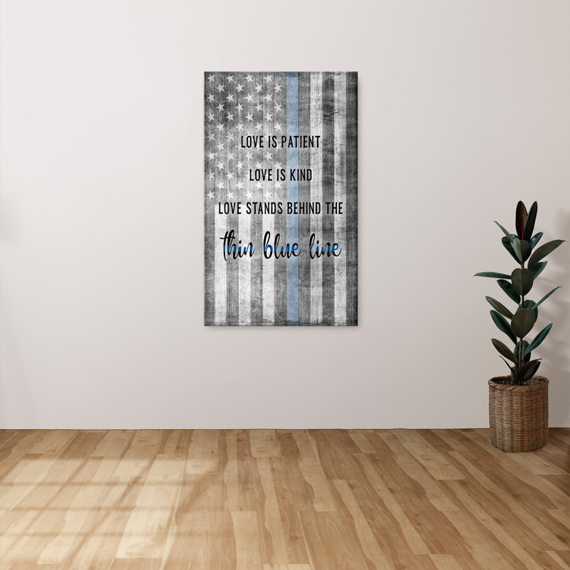 "Thin Blue Line" par Natalie Carpentieri, reproduction sur toile, H 30 po x l 18 po x P 1 po