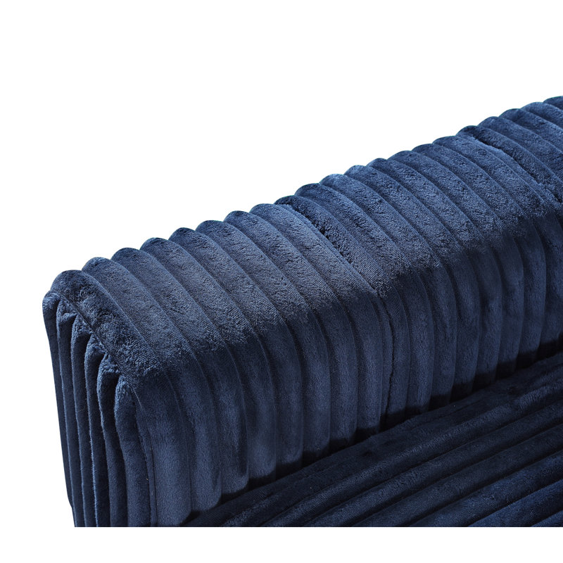 Canapé-lit d'angle moderne en velours côtelé avec siège profond confortable et 6 coussins