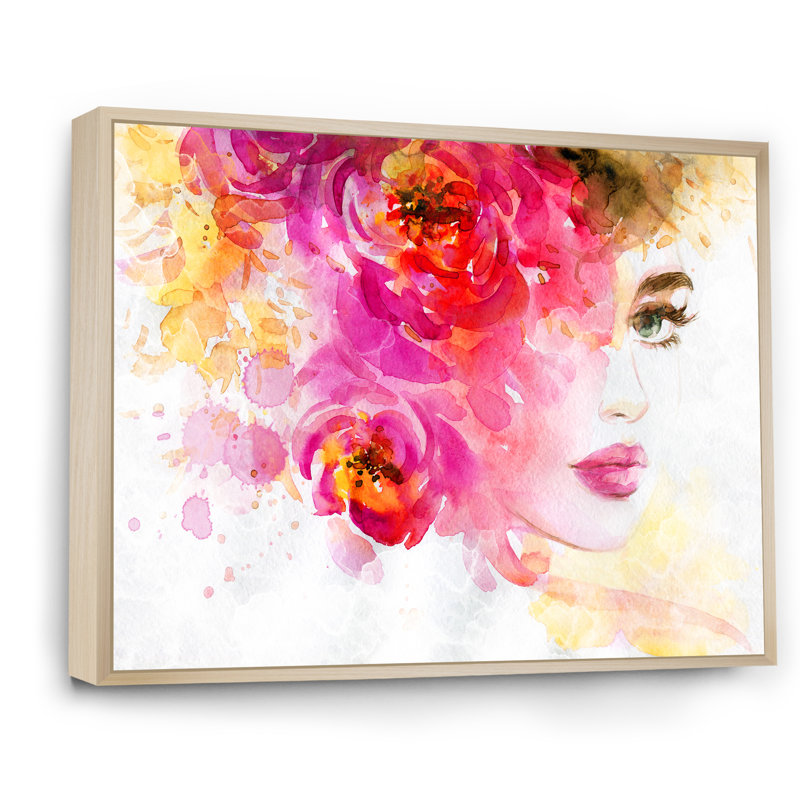 Art floral sur toile, H 30 po x l 40 po x P 1,5 po, Cadre flottant brun