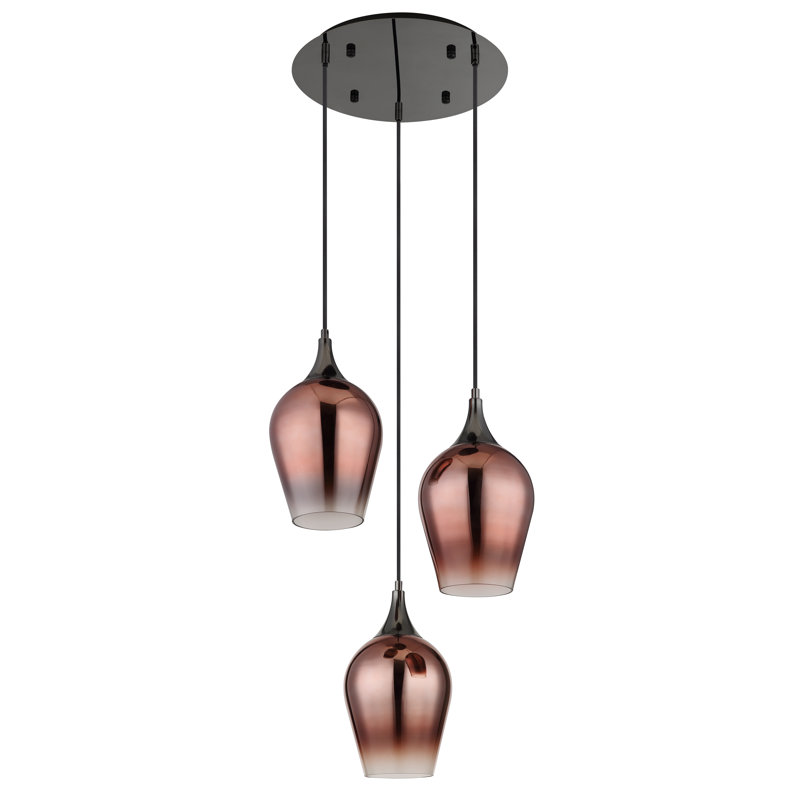 Daytwon 3 - Light Matte Black Pendant, White / opaline