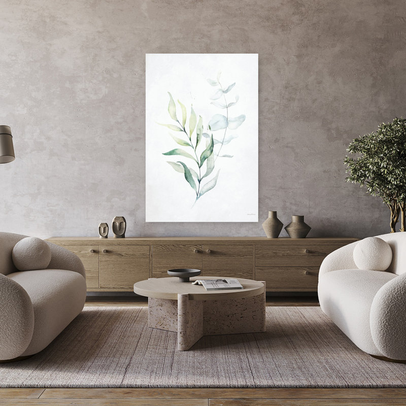 Leafy Retreat 1, art contemporain végétal abstrait, H 48 po x l 32 po