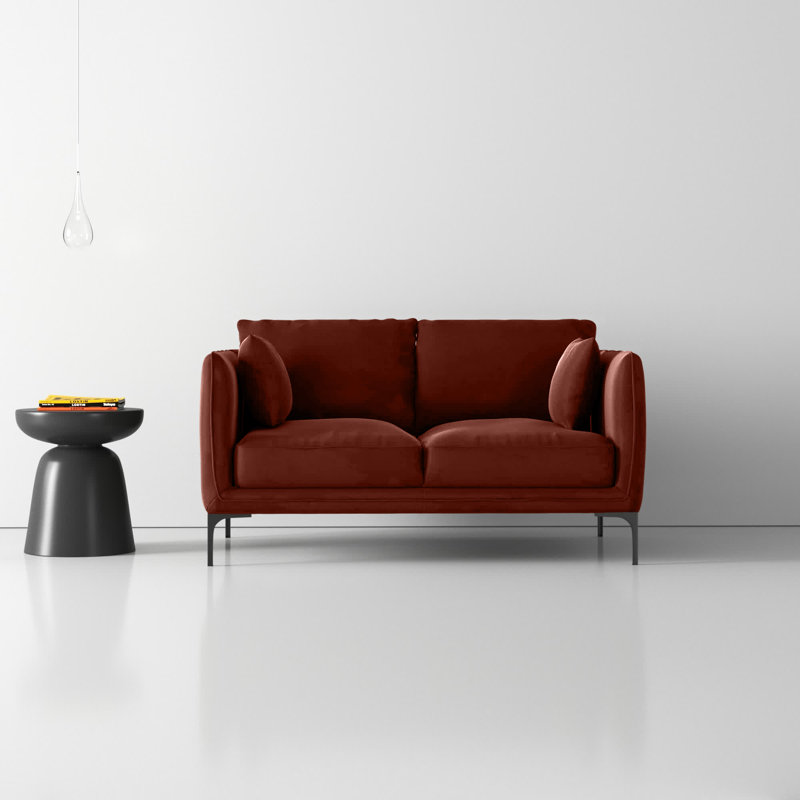 Rae Upholstered 60'' Loveseat, Falkirk Reddish Brown Velvet