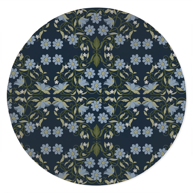 Millie Soft Step Outdoor Area Rug, Round 5', Navy