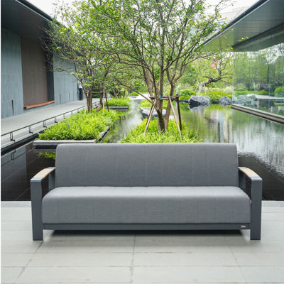 Canapé d'extérieur en aluminium 85,83 po avec coussins Sunbrella® Descault