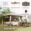 3.6x3.6m Pop-Up Gazebo, Garden Gazebo with Accessories Beige