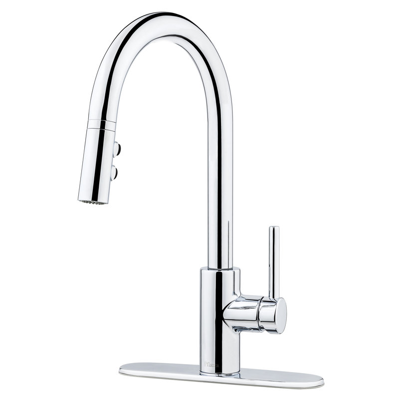 Stellen Pull Down Single Handle Kitchen Faucet, Polished Chrome