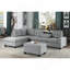 Repose-pieds capitonné en microfibre gris avec rangement capitonné 1 pièce Modern Living Furniture
