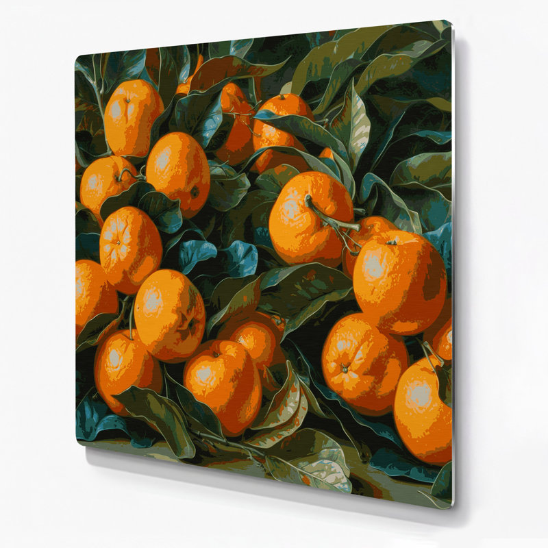 «Fruit Orangequat», art mural en métal vert, H 32 po x l 32 po