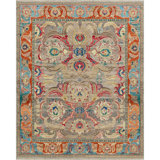 Wool Oriental Area Rug in Camel And Multi