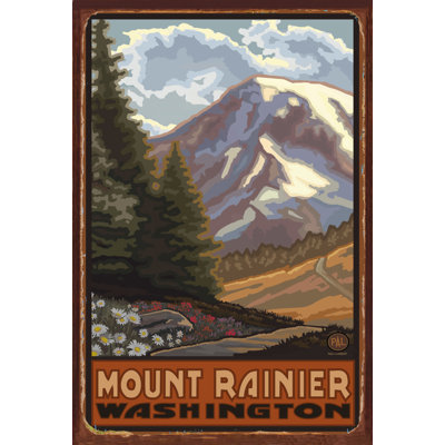 Art of Place - Mount Rainier Wildflowers Metal Art Print - By Paul A. Lanquist