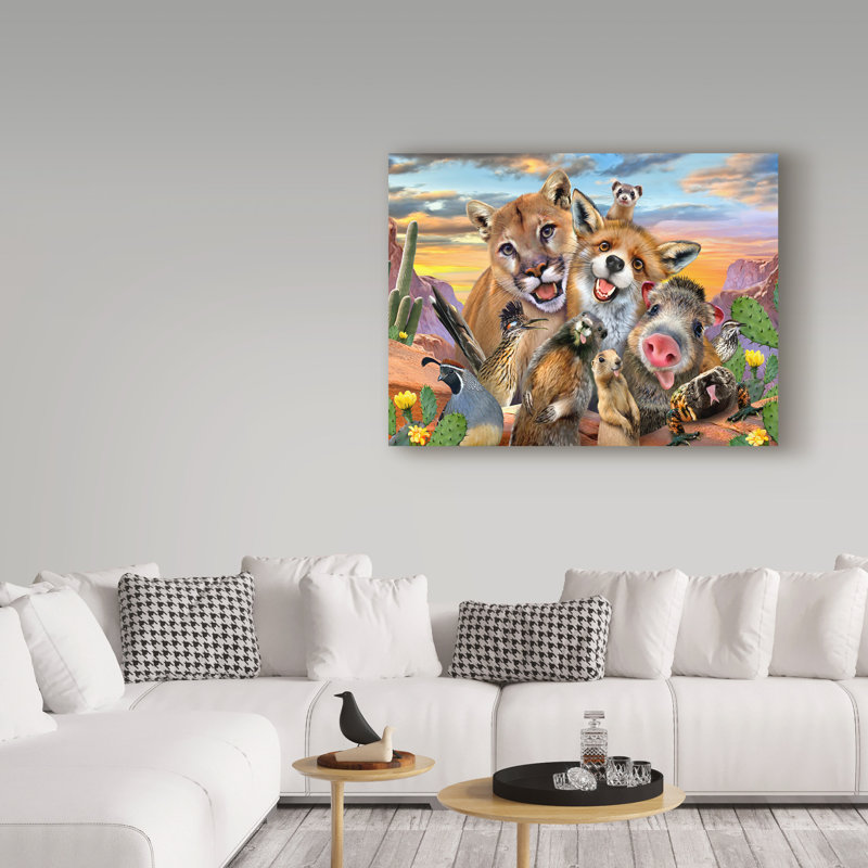 « goofy animaux », reproduction de peinture à l’acrylique sur toile tendue, H 24 po x l 32 po x P 2 po
