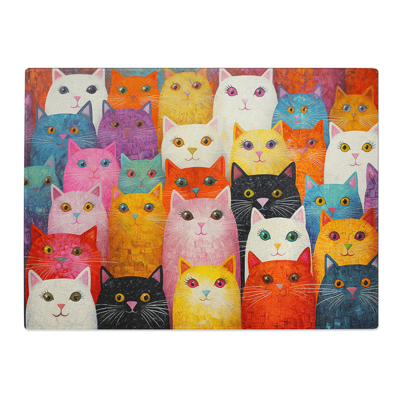 Persian Cat Abstract No.3  Glass Chopping Board