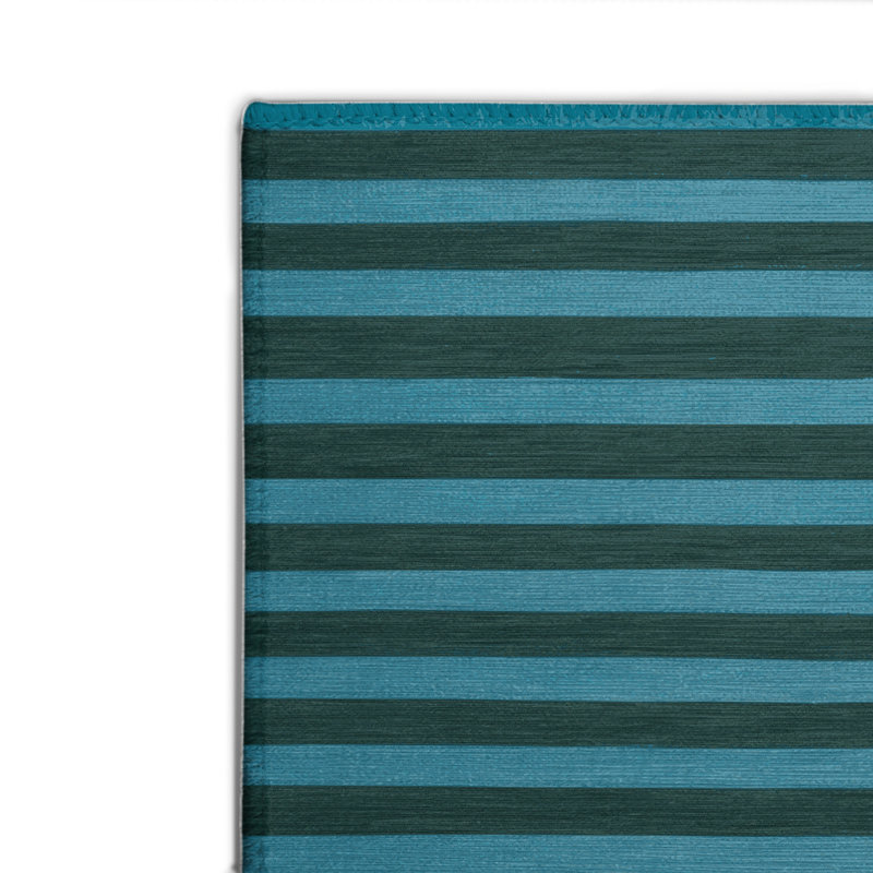 Tapis intérieur / extérieur bleu HorizontalStripes, Rectangulaire 2 pi x 3 pi