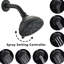 Pomme de douche haute noire 4,72 po - 6 motifs de jet, rouille, modes de débit de 1,8 gal / min, grand jet, eau