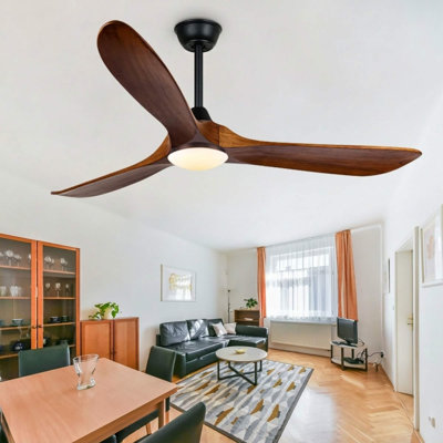 3 - Blade Modern Solid Wood Ceiling Fan With Light And Remote Control