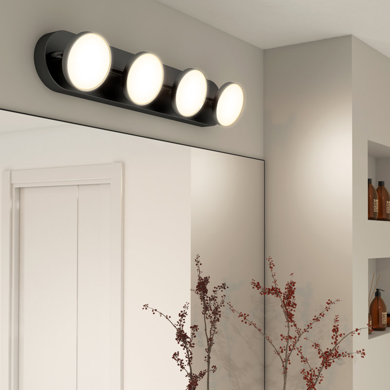 Luminaire de salle de bain Santori moderne, noir mat