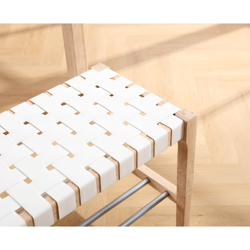 Aneek Solid Wood Bench, White