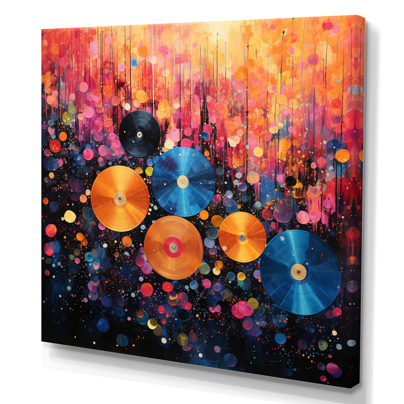Disque vinyle Rhapsody I, H 36 po x l 36 po x P 1,5 po, Toile tendue