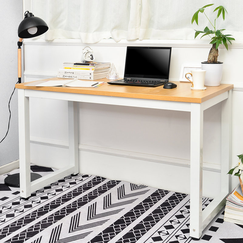 Townsley Writing Desk, Light Brown, White