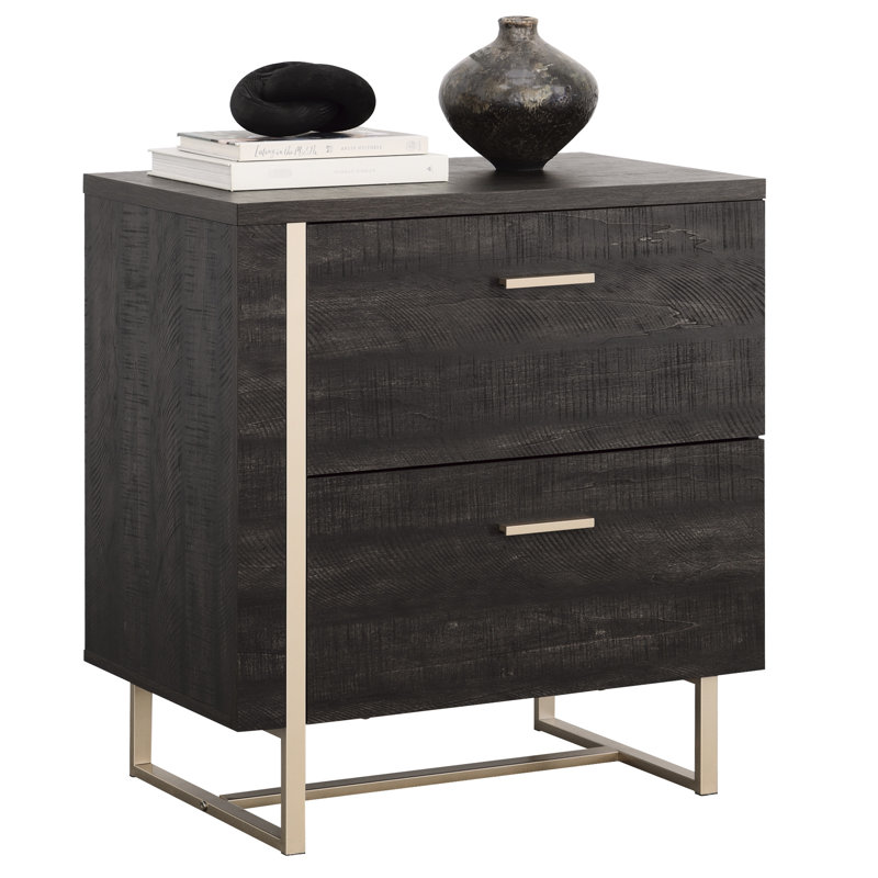 Classeur latéral en noir pour un rangement efficace des documents à la maison ou au bureau, système de tiroir à extension pour accueillir les dossiers de format lettre et légal, structure compacte avec des espaces limités, base en métal avec un