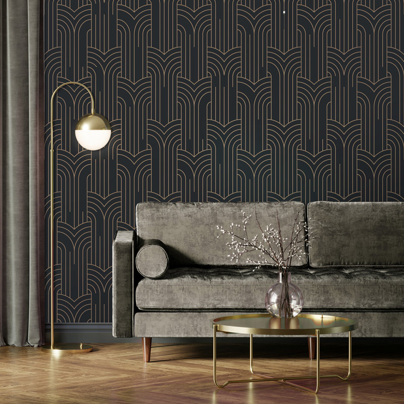 Papier peint Arch Deco, Noir
