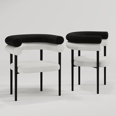 Gatlynn Modern Dining Chairs Upholstered Arm Chairs with Metal Legs For Dining Room/Living Room by Hokku Designs