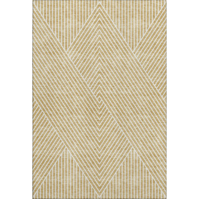 Premium Machine Washable Prisco Gold Rug