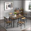 Ensemble de table de salle à manger pour 4 personnes, ensemble de table de salle à manger en bois avec chaises pour la cuisine et la salle à manger, ensemble de salle à manger compact pour petits espaces, brun rustique