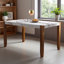 46.5" Dining Table, Modern Kitchen Table, Rectangular Faux Marble Style Table With Wood Legs, Easy Assembly