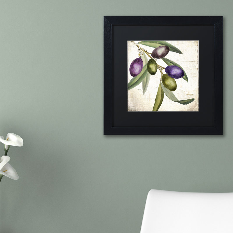 «Jadaya Olive Branch I» par Color Bakery, reproduction d'art encadrée, Noir, H 16 po x l 16 po x P 0,5 po