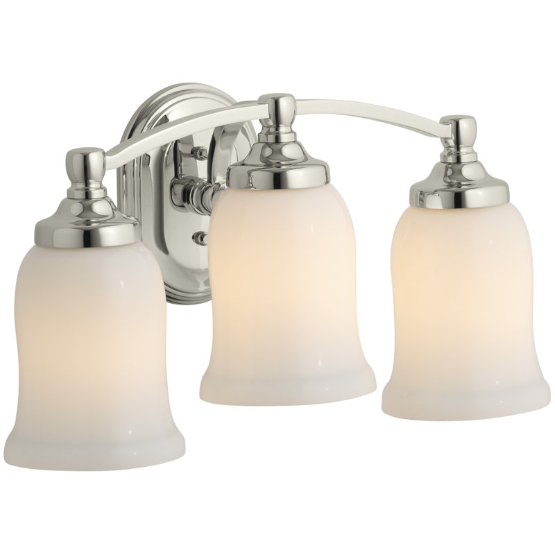 Bancroft 3-Light Vanity Light, Vibrant Polished Nickel