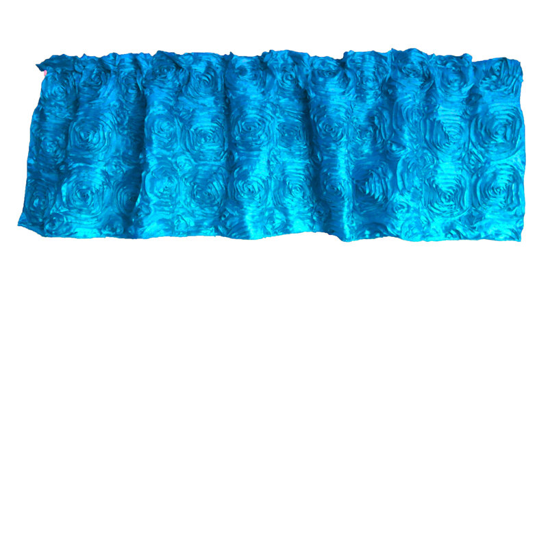 Floral Tailored Window Valance, 54" W x 32" L, Turquoise